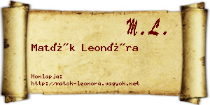 Matók Leonóra névjegykártya